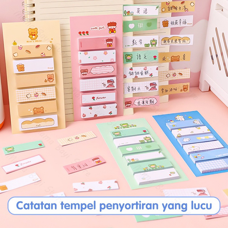 Sticky Notes 6 Baris Karakter Lucu Office Cute Paper Note Memo Stick