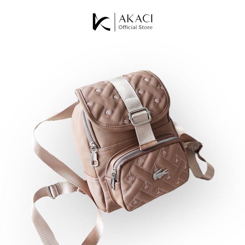 Akaci Ransel wanita mini nilon cocola bordir acc premium kekinian style korea backpack 06-6878 backpack sekolah kerja kuliah cewek kekinian