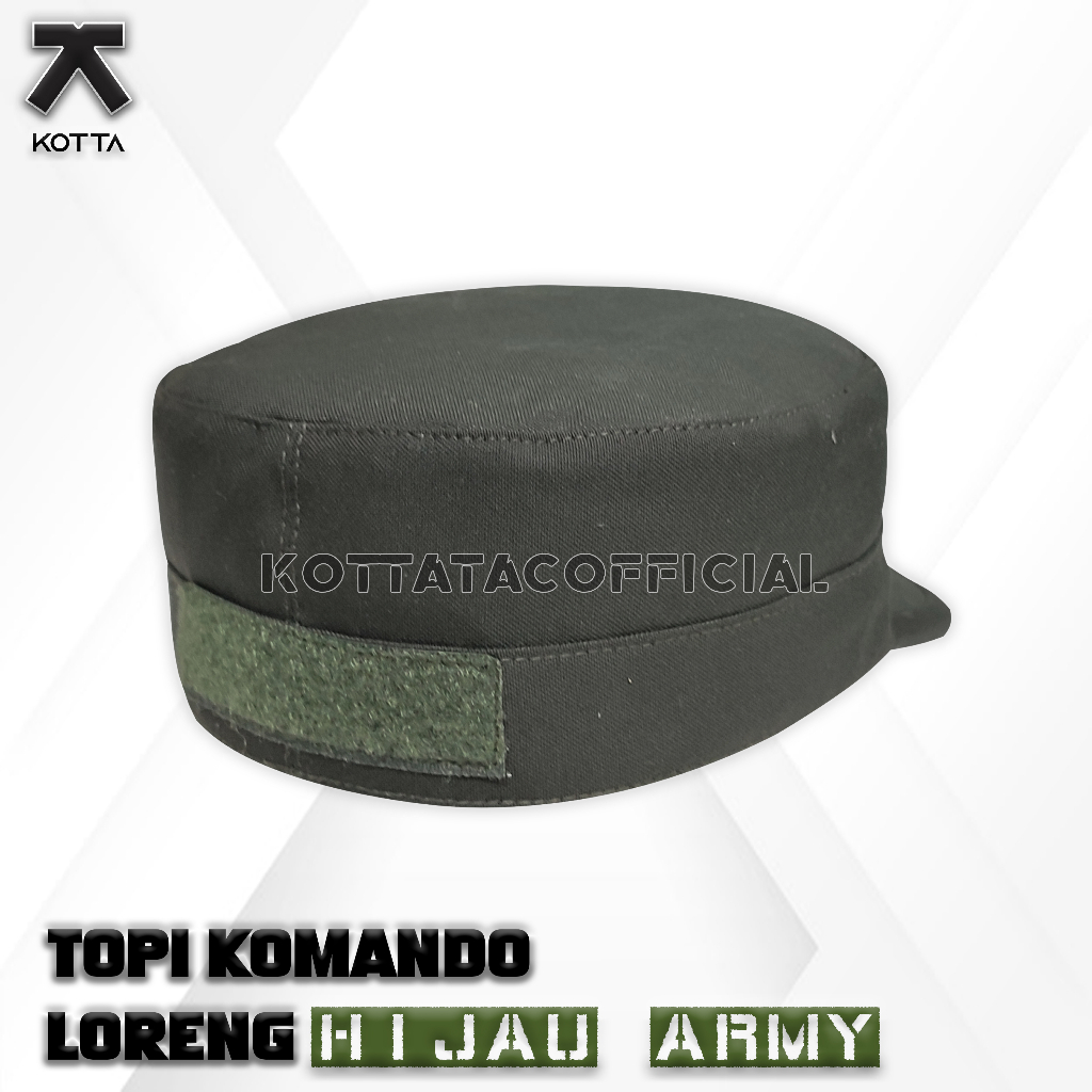 TOPI KOMANDO VELBED  HIJAU ARMY - TOPI KOMANDO HIJAU - TOPI KOMANDO HIJAU TNI - TOPI KOMANDO TNI