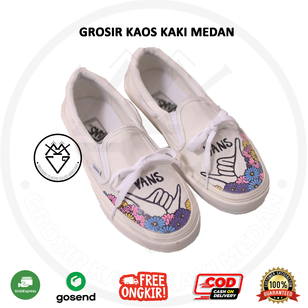 (CUCI GUDANG) Sepatu Vans Era Krisgoto White Cewek Kekinian SALE MURAH