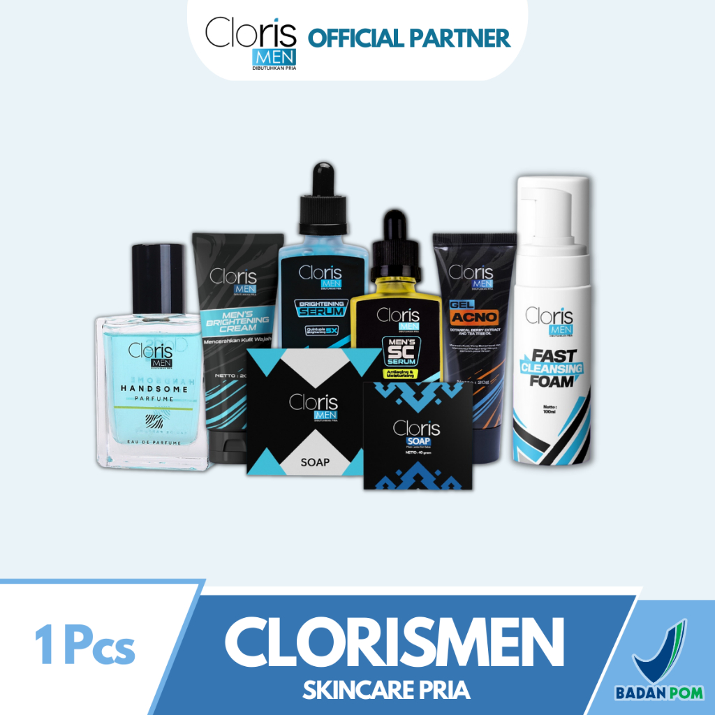 Skincare Pria Clorismen Perawatan Wajah Sabun Jerawat Pria Cloris Men Paket Lengkap C0