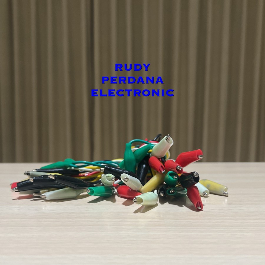 CROCODILE CLIP JEPIT CAPIT BUAYA SEDANG 45 MM KABEL TEST JUMPER 50 CM