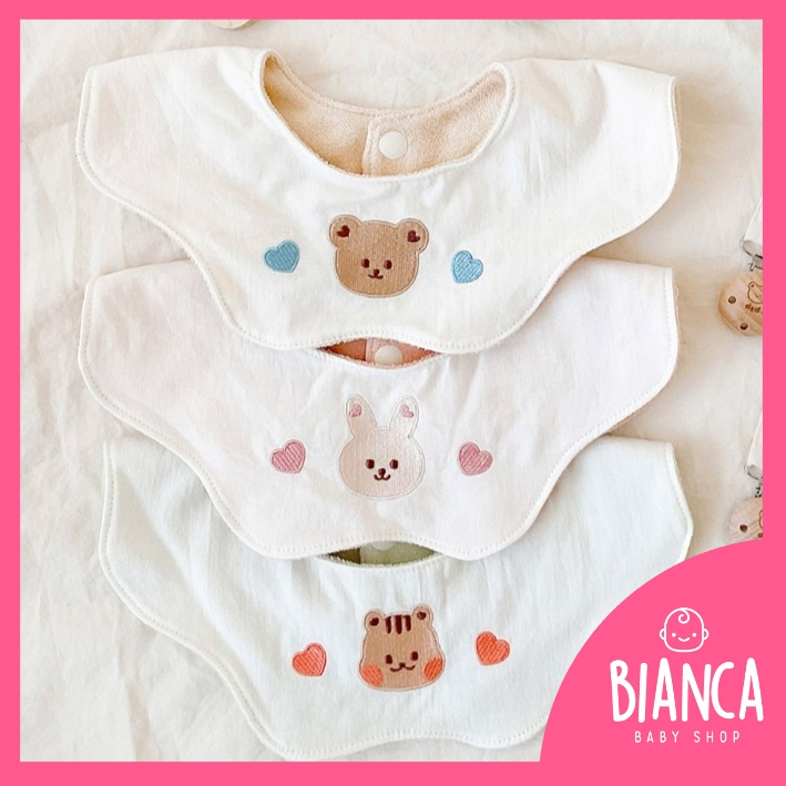 BIANCA - BEAR SERIES Celemek Tadah Air Liur Bayi Bear Bunny