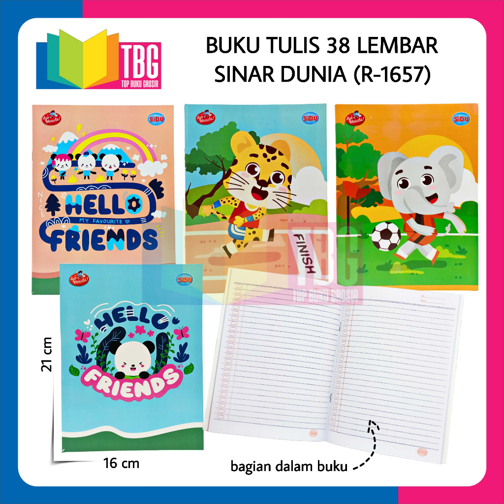 

1 PCS BUKU TULIS 38 LEMBAR SINAR DUNIA / BUKU CATATAN / BUKU SIDU / BUKU SEKOLAH (R-1657)