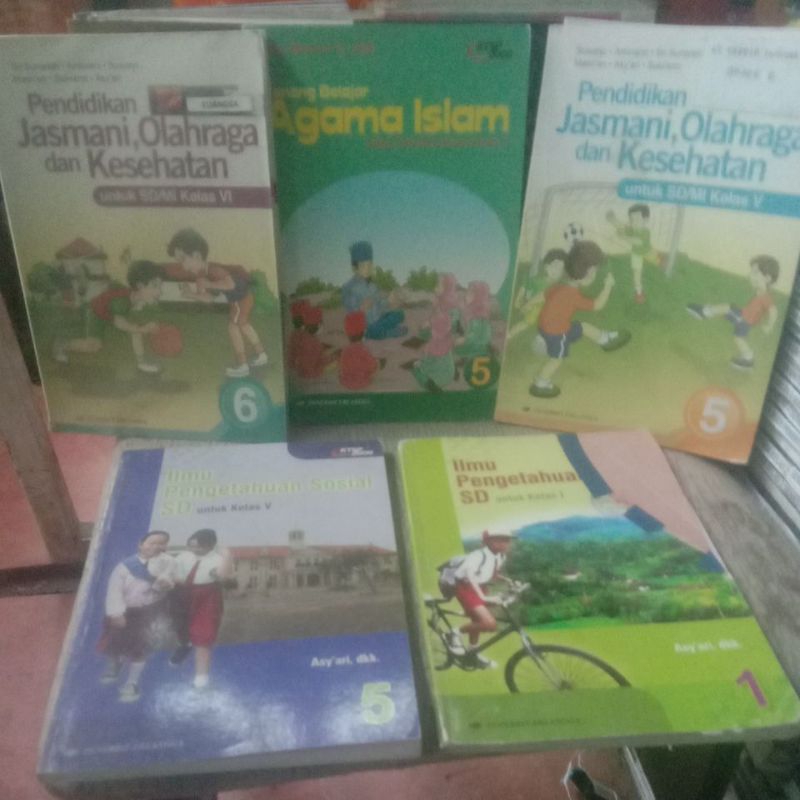 buku ips kelas 1 & 5 SD ,agama islam kelas 5 dan penjas kelas 5& 6 kurikulum ktsp 2006 penerbit erla