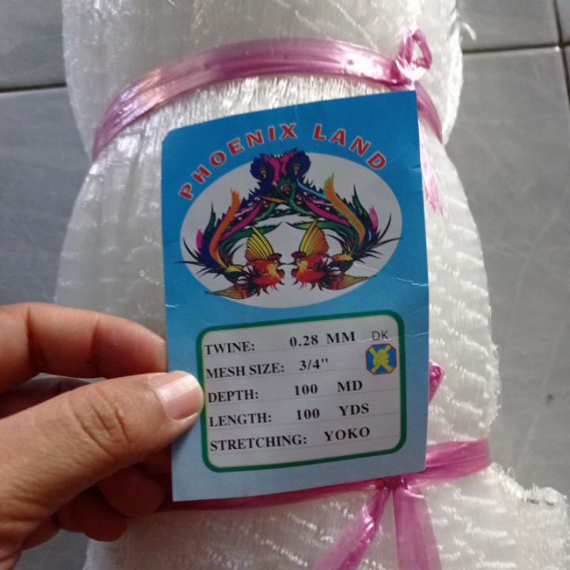 Jaring ikan 3/4 inchi 0.28 100md/100yds yoko jaring ikan bahan jala lempar jaring ikan kecil