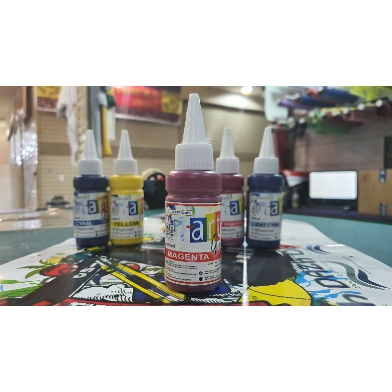 Tinta Artpaper untuk Printer Epson | Warna C M Y K LM LC | Stiker Kertas Cromo Sticker Vinyl Inkjet 