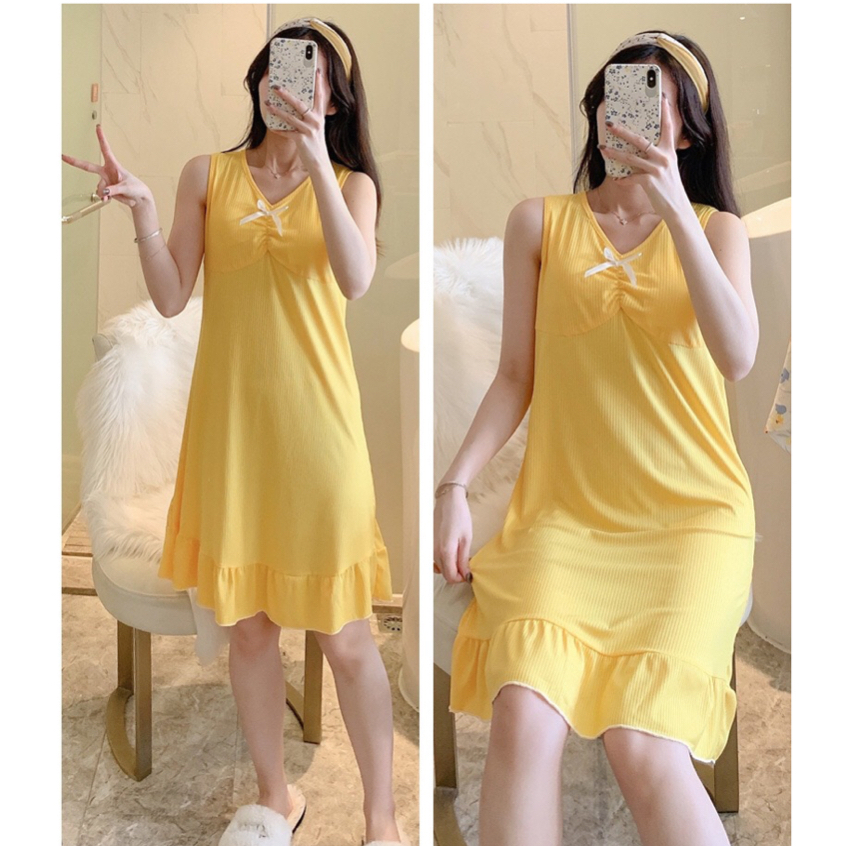 WJ1522 Daster Sling Dress Baju Tidur Import Piyama Wanita