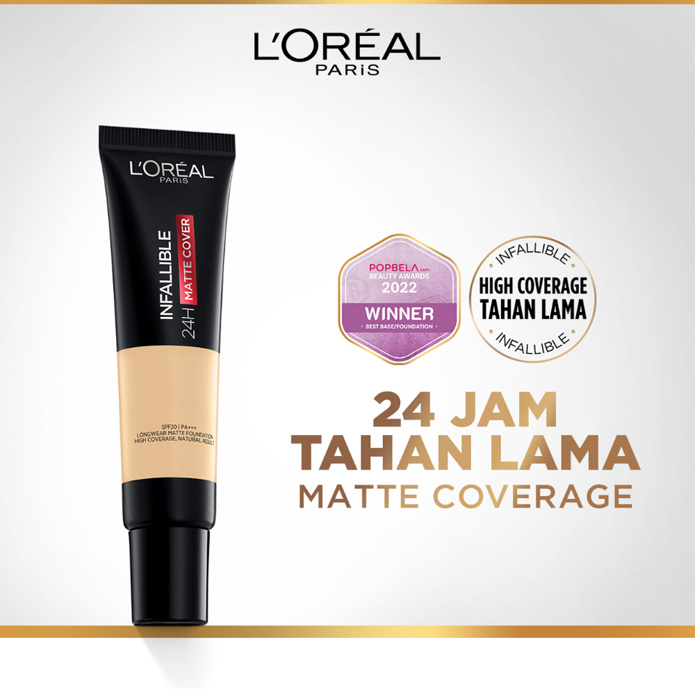 ❤ BELIA ❤ L'OREAL PARIS Infallible 24H Matte Cover 35ml SPF20 PA+++ | Loreal Longwear Matte Foundation | High Coverage | Natural Result