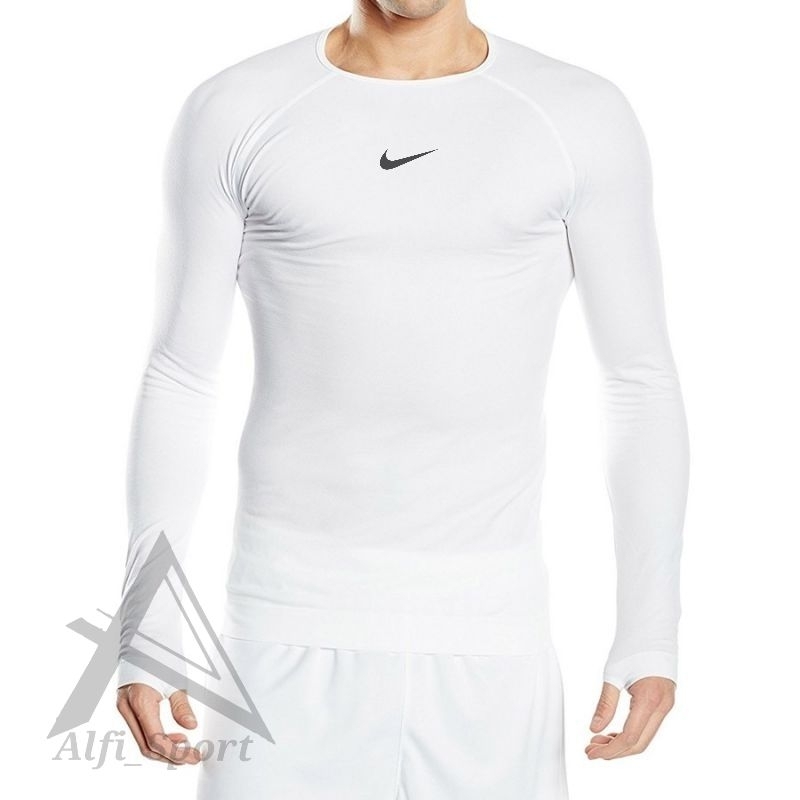 TERLARIS MANSET ATASAN BASE LAYER putih Baju Olahraga Pria Kaos Olahraga Lengan Panjang Manset Basel