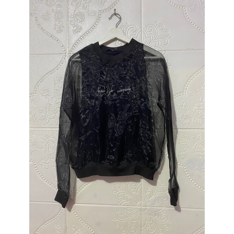 Zara Organza Black Top