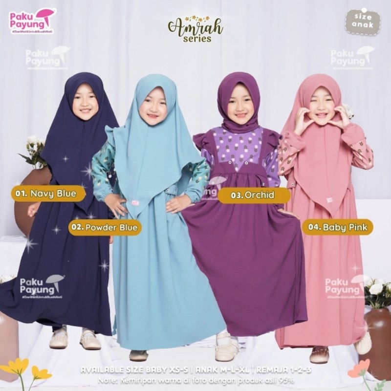 PPC Amrah Series | Set Baju Muslim Gamis Anak Perempuan Muslimah