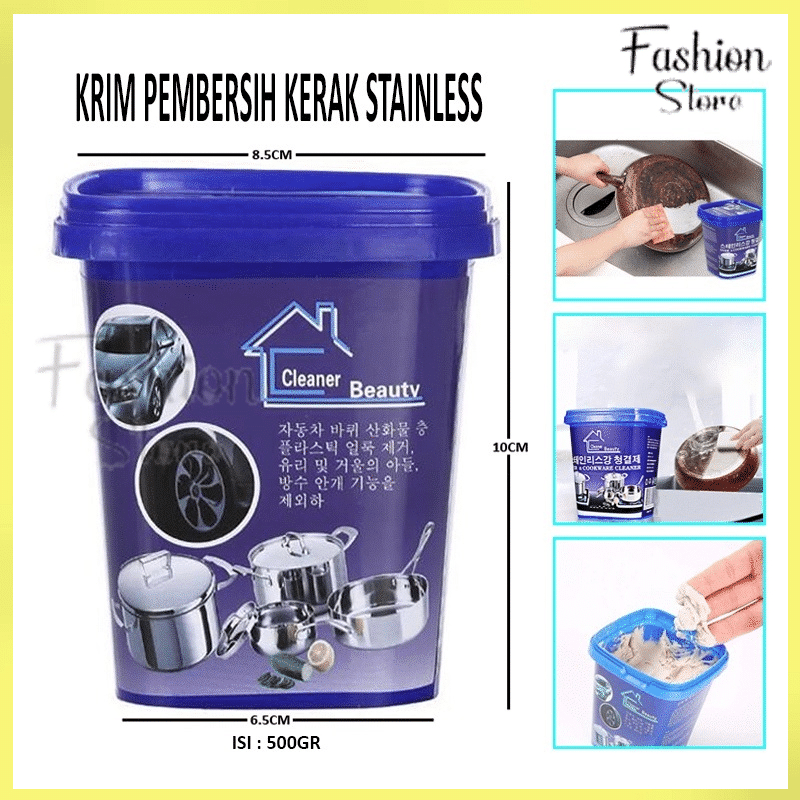FS- KRIM PEMBERSIH KERAK STAINLESS ISI 500GR / CLEANER BEAUTY KOREA / PENGHILANG NODA GOSONG / KRIM PANCI / KRIM PEMBERSIH PANCI