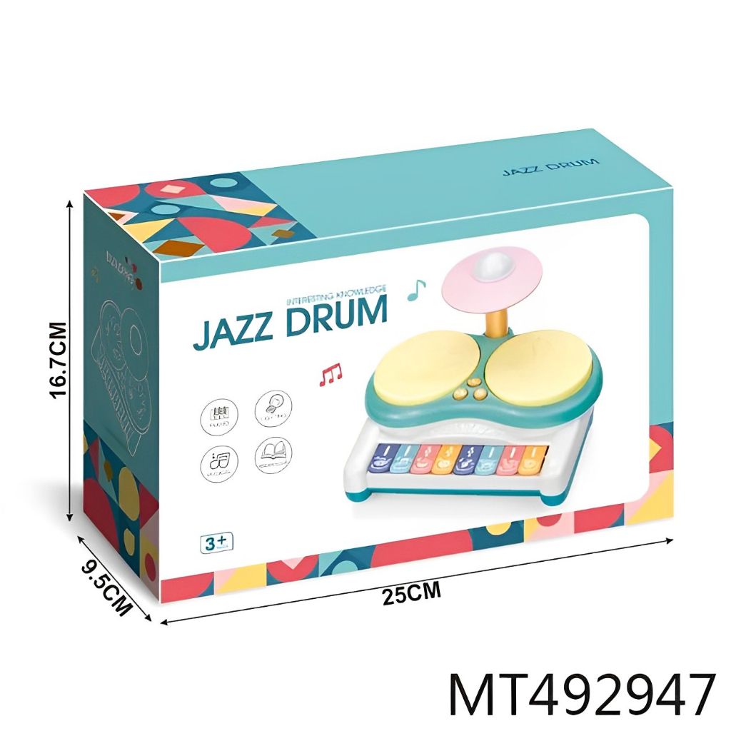 Jazz Drum Set Multifungsi Lampu &amp; Musik| Mainan Edukasi Anak 3-4-5-6-7 Tahun Laki Laki Perempuan