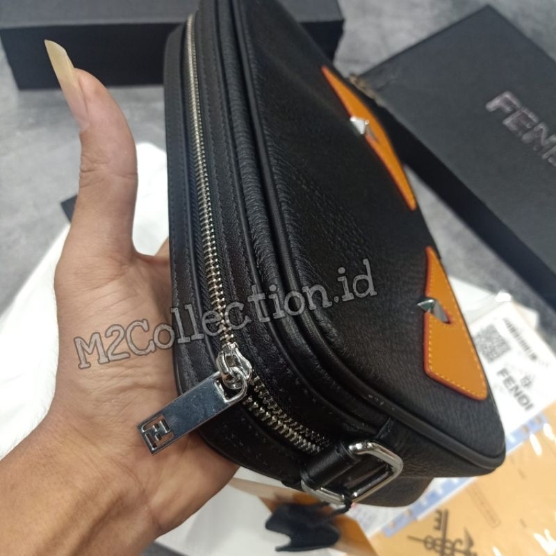 Tas Tangan FENDI Eyes Yellow clutch bag/handbag Leather premium quality