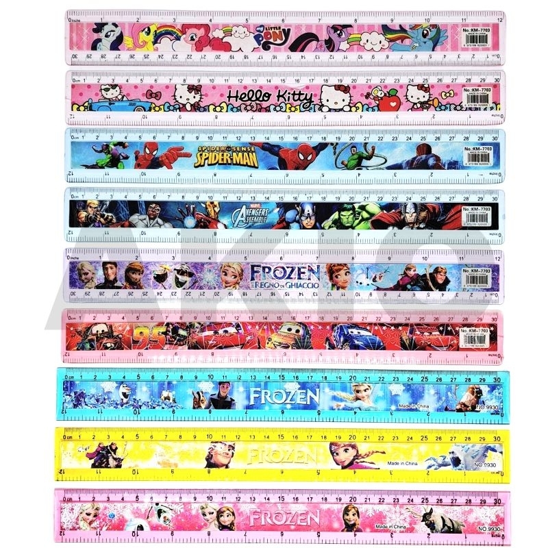 

Penggaris Plastik 30cm Karakter FROZEN MY LITTLE PONY UNICORN KUDA PEGASUS CARS HELLO KITTY SUPERHERO AVENGERS SPIDERMAN Panjang Tebal Lentur Pak