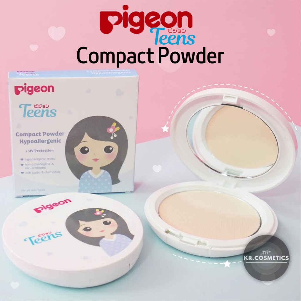 PIGEON Teens Compact Powder + UV Protection full kaca 14gr