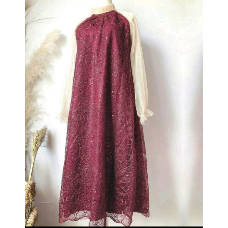 NEW -- mezzaluna signature tunik brokat tille tulle bukan preloved Buttonscarves ria mirnda attire