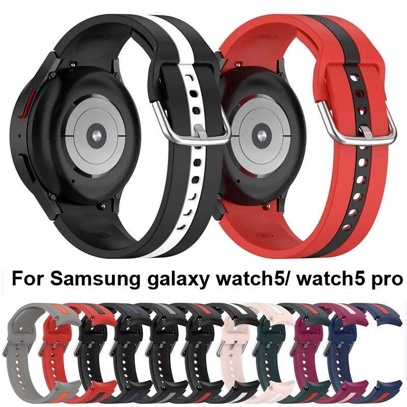 Silicone strap 2 warna LINE KHUSUS Samsung Galaxy watch 4 40mm 44mm 42mm 46mm Galaxy watch 5 pro Tali Jam