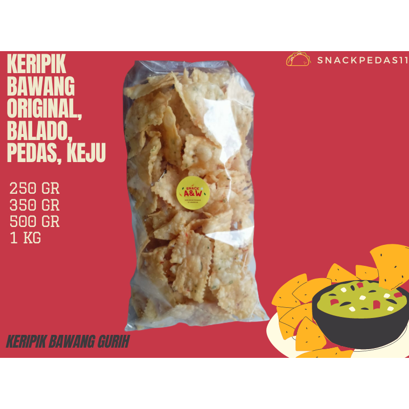 

KERIPIK BAWANG GURIH/kerpikik pangsit 500 gram KERIPIK RENYAH/ keripik bawang 1 kg