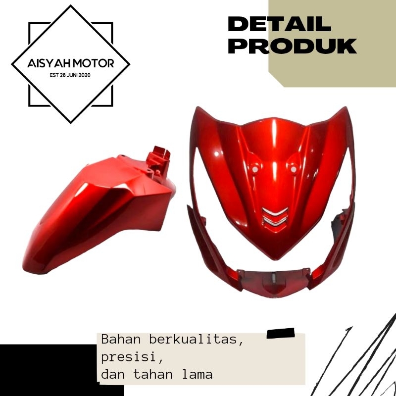 Cover Bodi Spakbor Depan Tameng Honda Beat FI Warna Merah Tahun 2012-2014