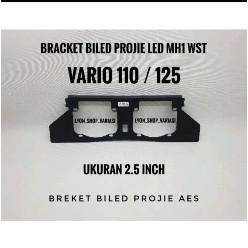 BREKET BRACKET PROJIE AES MH1 WST 2.5 INCH VARIO 110/VARIO125/VARIO150/VARIO 160 PNP BAHAN BESI TEBAL