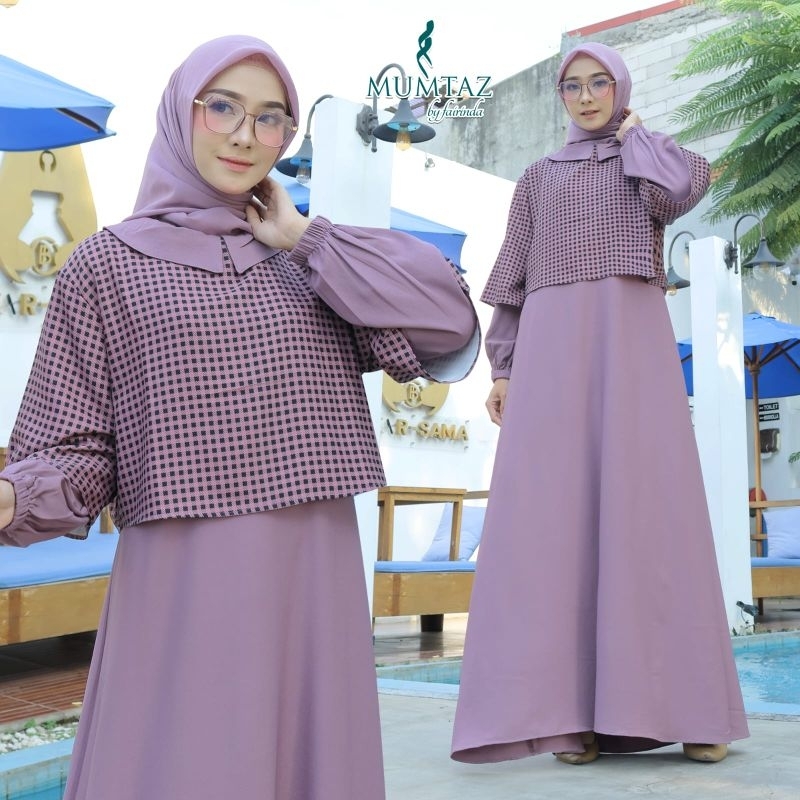 Gamis NAJWA YASMIN mumtaz VEST EXCLUSIVE outfit style remaja terbaru masa kini