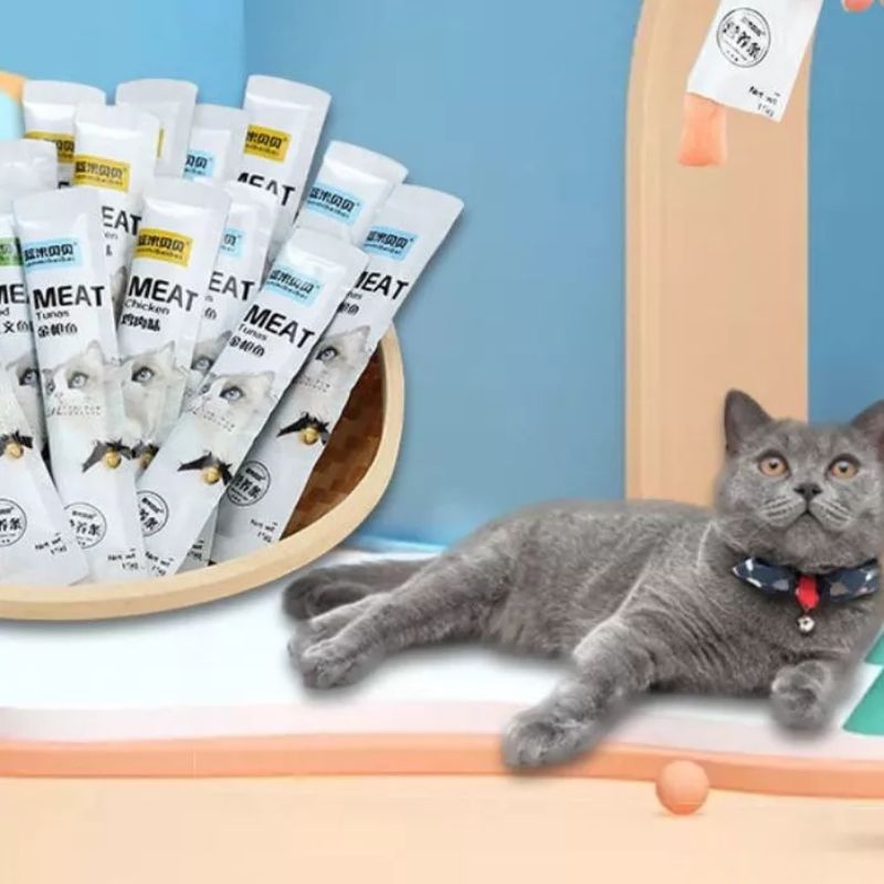 Snack Penggemuk Kucing Original Meat Multivitamin Imun dan Bulu Kucing