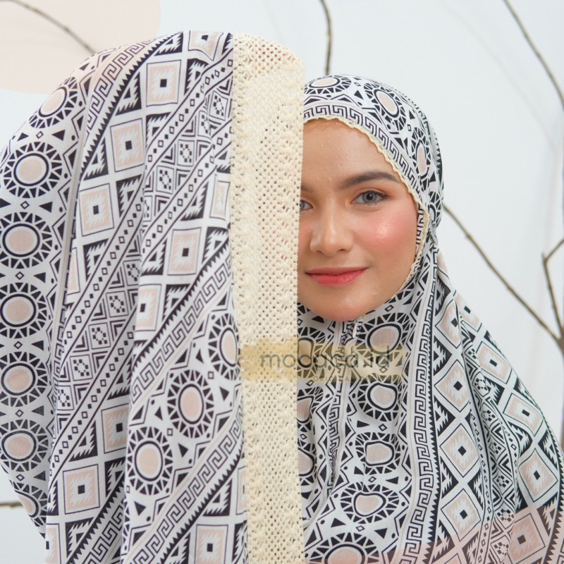 mukena dewasa Ethnic etnik 2in1 jumbo free tas pouch rayon adem bisa ponco - limited stok