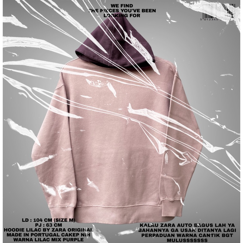 ZARA ORIGINAL/LILAC ZARA SWEATER CREWNECK/PURPLE SWEATER/LILAC SWEATER CREWNECK/HOODIE ZARA/HOODIE L