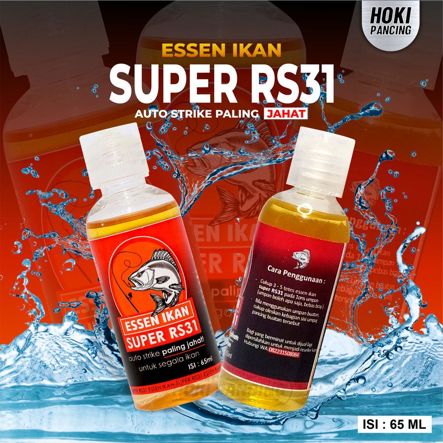 RS31 Essen Ikan Super Rs31 65 ml Strike Essence Pancing Aroma Gurih & Amis Untuk Ikan Mas, Lele, Tom