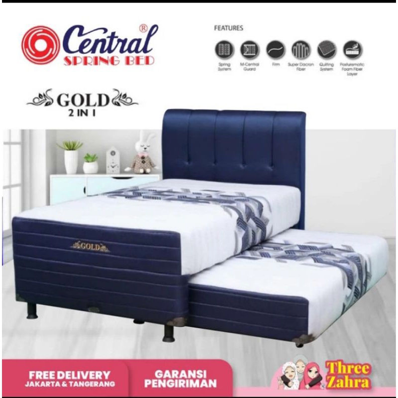 SPRINGBED 2 IN 1 GOLD CENTRAL / RANJANG SORONG / CENTRAL SPRINGBED
