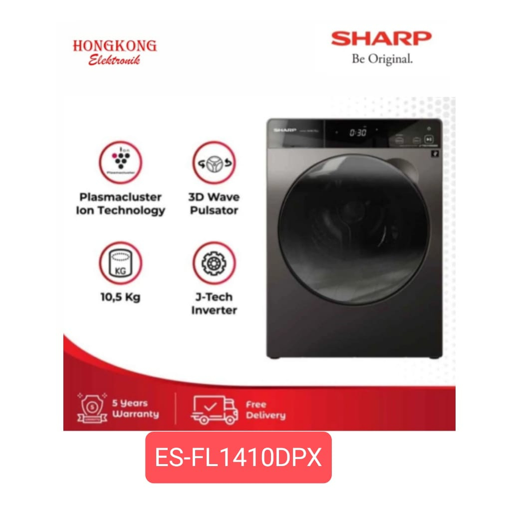 MESIN CUCI SHARP ES-FL1410DPX FRONT LOADING 10,5 KG