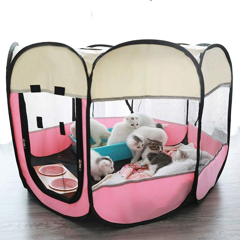 Voopet Kandang Lipat Kucing Anjing Kandang Hewan Lipat Peliharaan Anjing Kucing Pet Cage Folding