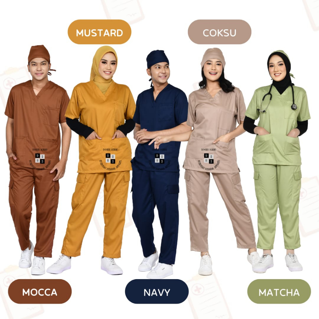 Baju OK TOYOBO CARGO / Baju Jaga / Scrub Medis Lengan Pendek (PART 1) DOCHS MEDIC