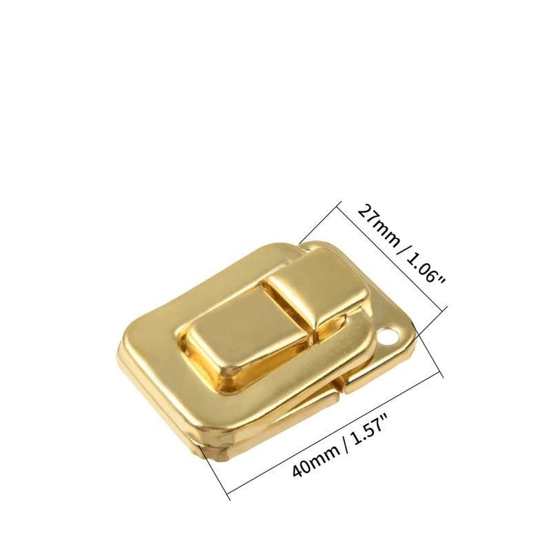 10pcs Kunci Pengait Box 27x40 mm Gembok Box Kuncian Koper Kunci Kotak Perhiasan Gold Silver Antik