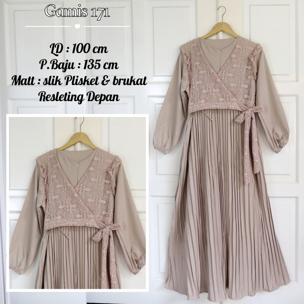 IZANY Gamis kondangan / Dress Pesta Brukat Kode 171