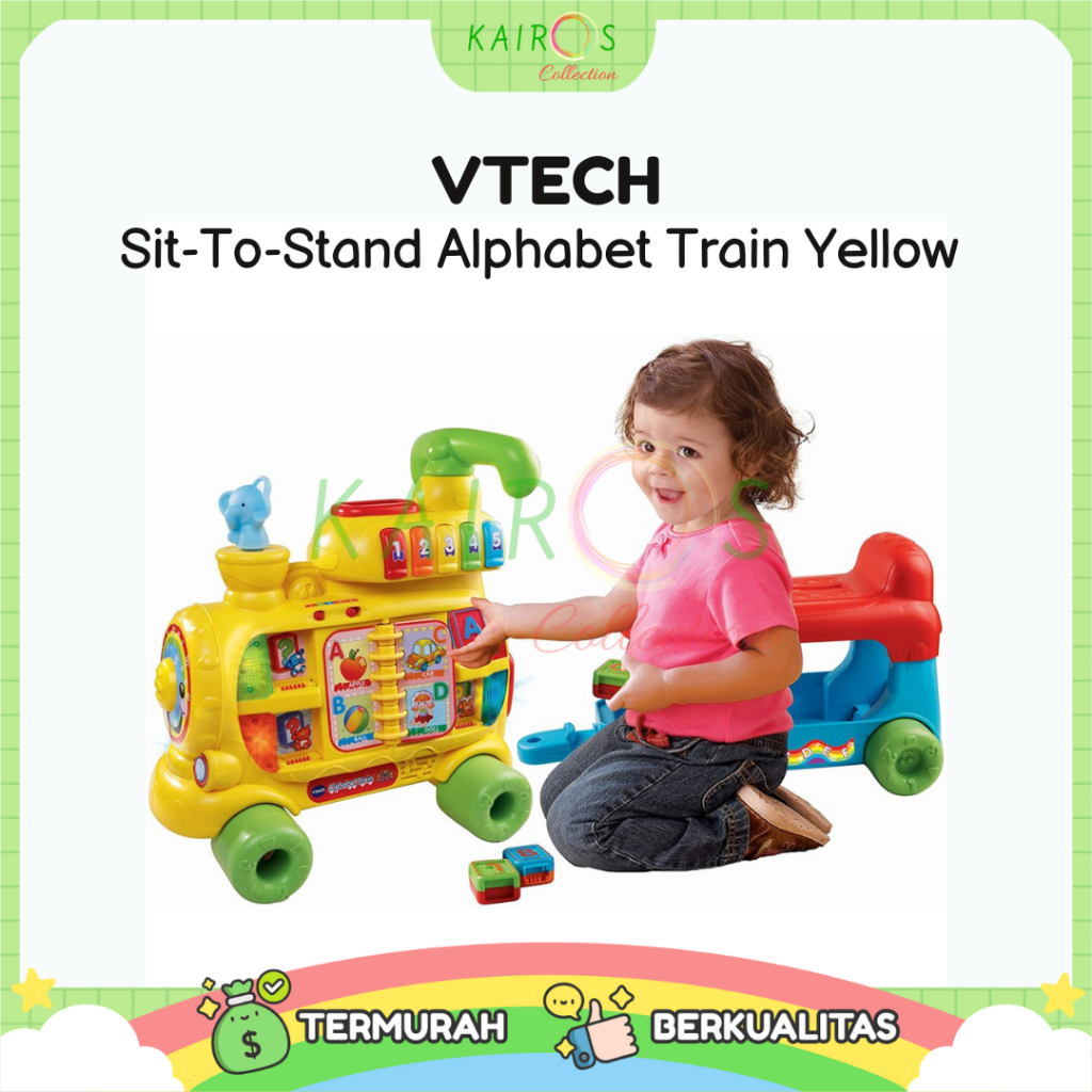 VTECH Sit-To-Stand Alphabet Train Yellow Mainan Edukasi Anak