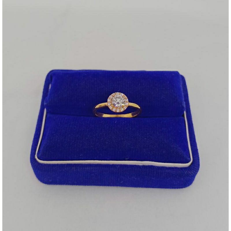 cincin solitaire mp kell/perak asli silver 925 lapis emas/perhiasan fashion wanita terbaru