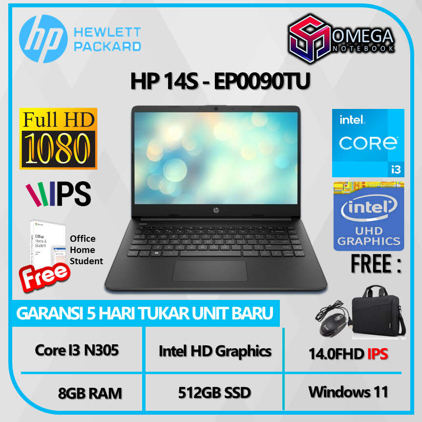 HP 14S Ep0090tu Core I3 N305 8GB 512ssd Windows 11+ OHS 14.0FHD IPS