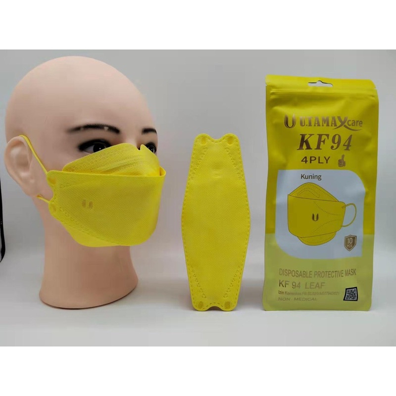 PROMO MASKER KF94 UTAMAX WARNA KUNING DAN PINK 4 PLY ISI 10