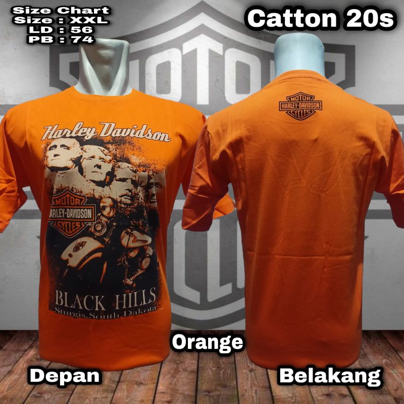 kaos Harley Davidson Orange 2
