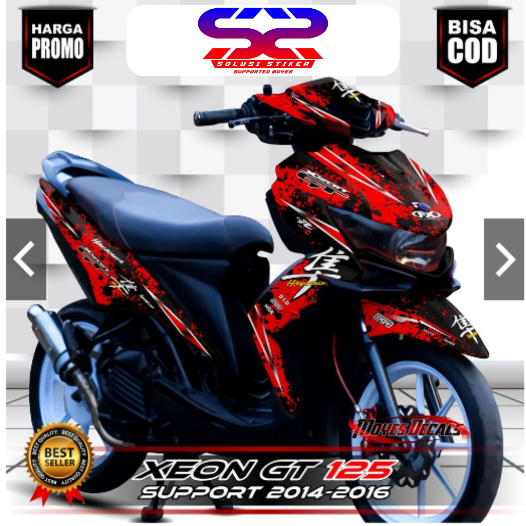 Stiker Decal Xeon GT 125 Full Body Stiker Xeon GT 125 Motif/Hayabusa Merah Full Body