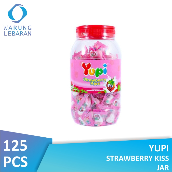 

Yupi Strawberry Kiss Jar (Isi 125 Pcs)