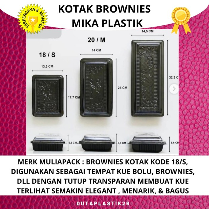 Dessert Box kotak kue Tart Brownies plastik persegi panjang Muliapack