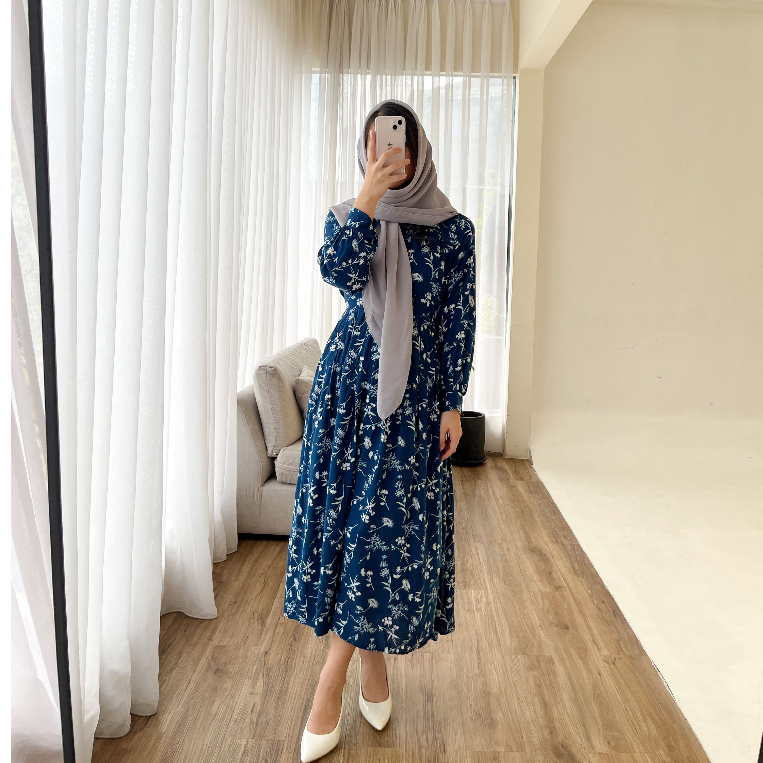 Karia Motif Dress - Fashion Muslim - Casual Dress - Korean Wanita Dress