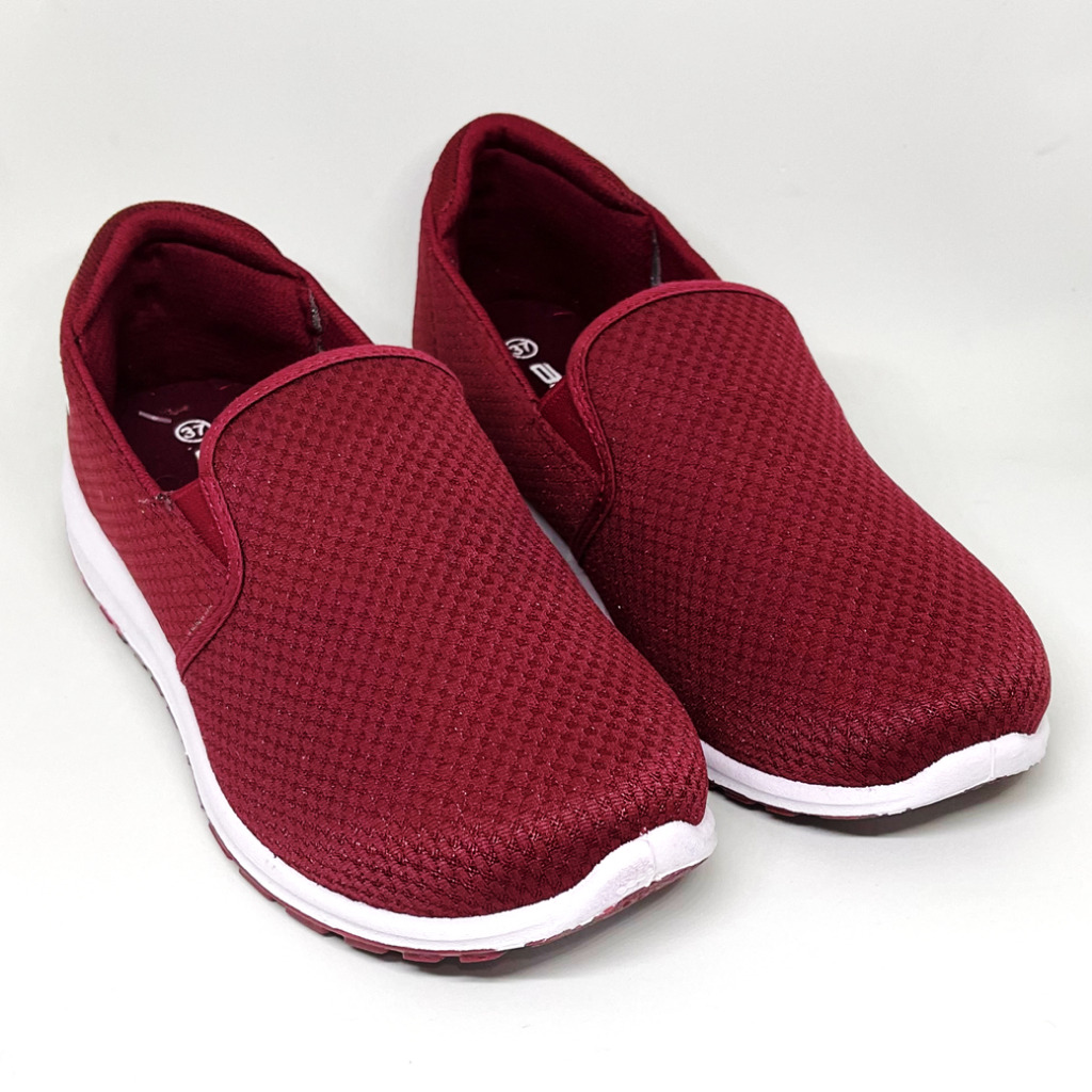 FIURI - Ando - BERTHA 37-40 MAROON - Sepatu Kets Sneakers Wanita - Sepatu Flat Shoes Slip On Wanita - Sepatu Olahraga Wanita - Sepatu Fashion Wanita Promo