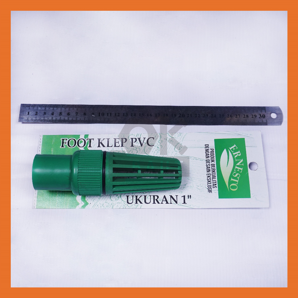 ERNESTO FOOTKLEP PVC 1" HIJAU Foot Klep Plastik Tusen Klep 1 inch