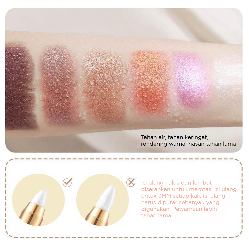 uMiss Cream Shimmer Single Eyeshadow Crayon/ Eyeshadow Gliter/ Eyeshadow Beauty Glazed/ Eyeshadow stik stickMurah