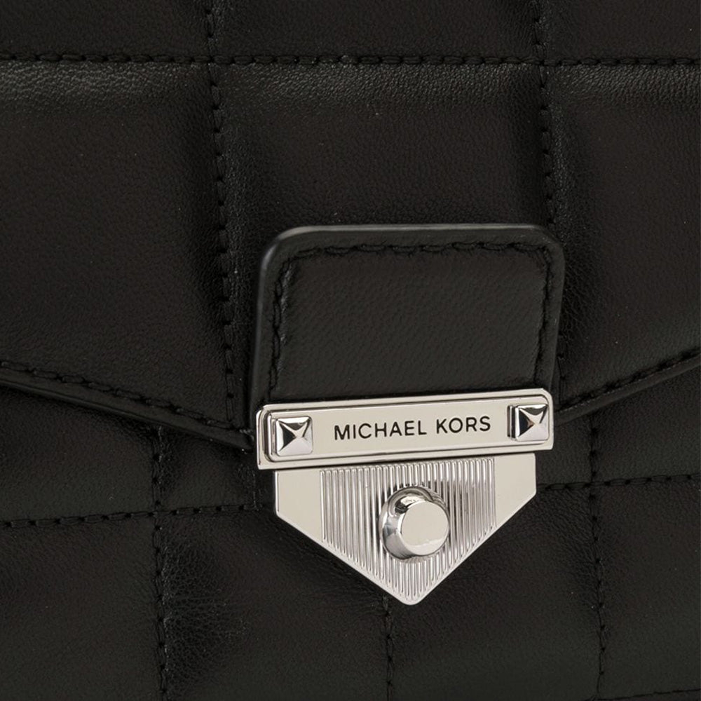 MK Soho Small Quilted Leather Shoulder Bag Black Shw (21 x 13)